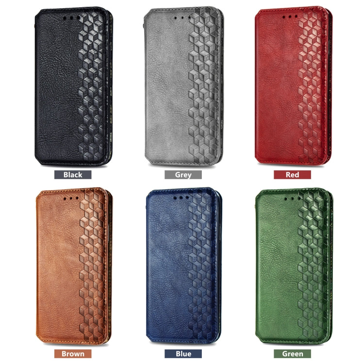For Samsung Galaxy S25+ 5G Cubic Grid Pressed Magnetic Leather Phone Case(Gray) - Galaxy S25+ 5G Cases by PMC Jewellery | Online Shopping South Africa | PMC Jewellery | Buy Now Pay Later Mobicred