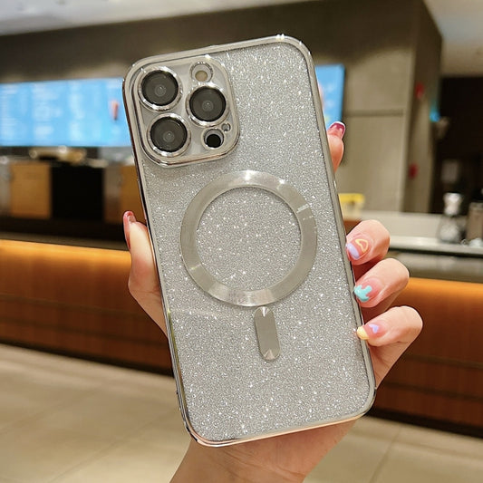 For iPhone 16 Pro Glitter Electroplating MagSafe TPU Phone Case(Silver) - iPhone 16 Pro Cases by PMC Jewellery | Online Shopping South Africa | PMC Jewellery | Buy Now Pay Later Mobicred