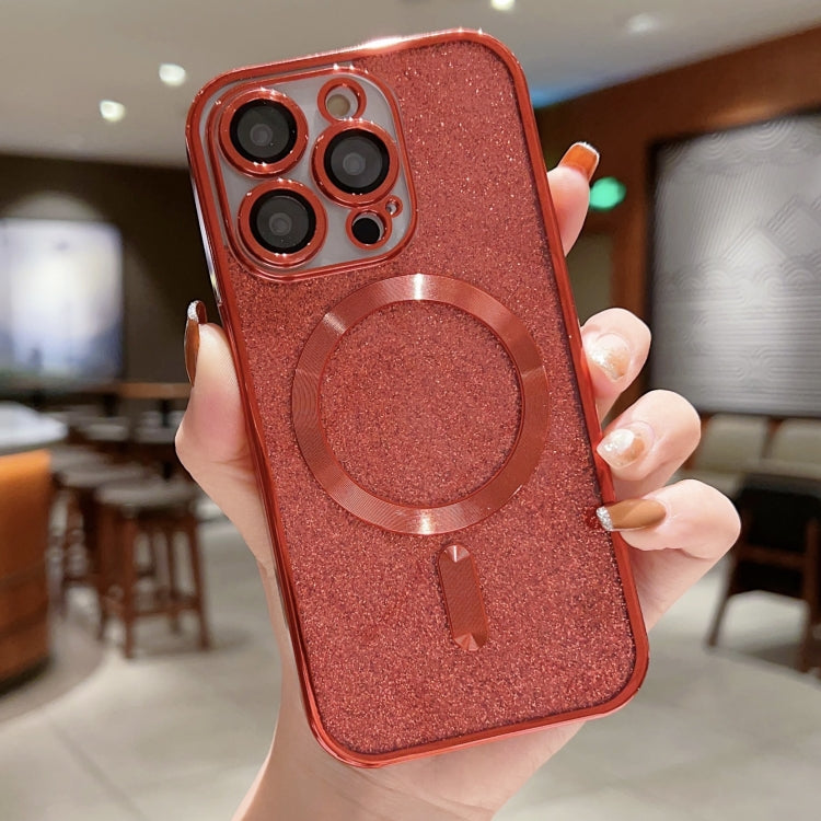 For iPhone 16 Pro Max Glitter Electroplating MagSafe TPU Phone Case(Red) - iPhone 16 Pro Max Cases by PMC TechLife | Online Shopping South Africa | PMC TechLife | Buy Now Pay Later Mobicred
