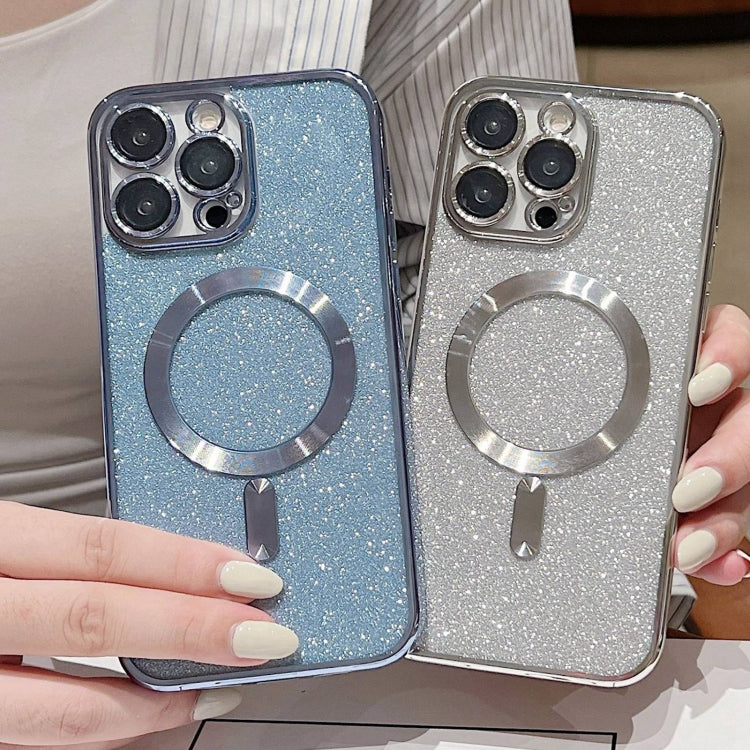 For iPhone 16 Pro Max Glitter Electroplating MagSafe TPU Phone Case(Silver) - iPhone 16 Pro Max Cases by PMC TechLife | Online Shopping South Africa | PMC TechLife | Buy Now Pay Later Mobicred