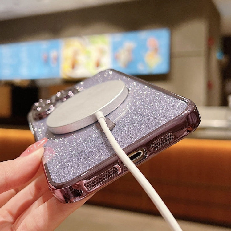 For iPhone 12 Pro MagSafe Glitter Electroplating TPU Phone Case(Purple) - iPhone 12 / 12 Pro Cases by PMC TechLife | Online Shopping South Africa | PMC TechLife