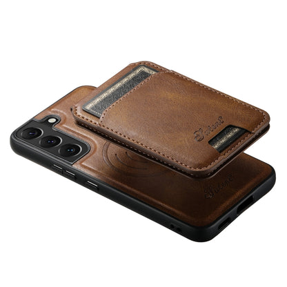 For Samsung Galaxy S22+ 5G Suteni H15  Oil Eax Leather Detachable Wallet Back Phone Case(Brown) - Galaxy S22 5G Cases by Suteni | Online Shopping South Africa | PMC Jewellery | Buy Now Pay Later Mobicred