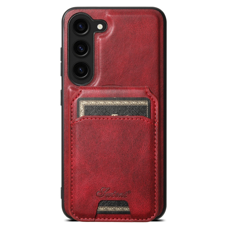 For Samsung Galaxy S24 5G Suteni H15 MagSafe Oil Eax Leather Detachable Wallet Back Phone Case(Red) - Galaxy S24 5G Cases by Suteni | Online Shopping South Africa | PMC Jewellery