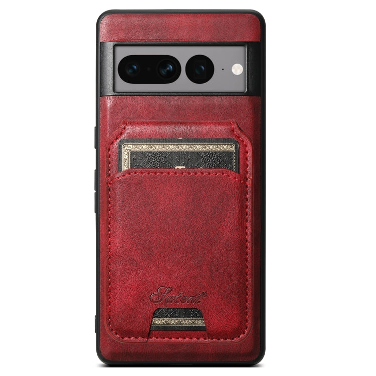 For Google Pixel 7 Pro Suteni H15 Oil Eax Leather Detachable Wallet Back Phone Case(Red) - Google Cases by Suteni | Online Shopping South Africa | PMC Jewellery | Buy Now Pay Later Mobicred