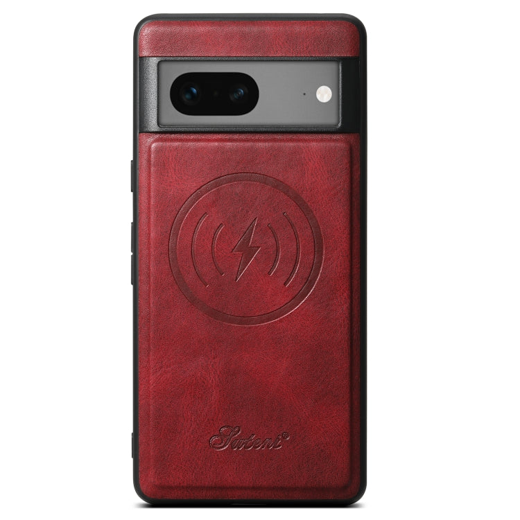 For Google Pixel 7 Suteni H15 Oil Eax Leather Detachable Wallet Back Phone Case(Red) - free shipping - PMC Jewellery - Order now!