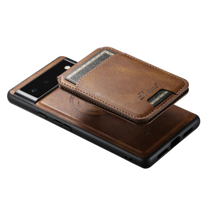 For Google Pixel 6a Suteni H15 Oil Eax Leather Detachable Wallet Back Phone Case(Brown) - Google Cases by Suteni | Online Shopping South Africa | PMC Jewellery | Buy Now Pay Later Mobicred