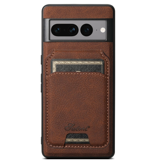 For Google Pixel 8 Pro Suteni H16 Litchi Texture Leather Detachable Wallet Back Phone Case(Brown) - Google Cases by Suteni | Online Shopping South Africa | PMC Jewellery | Buy Now Pay Later Mobicred