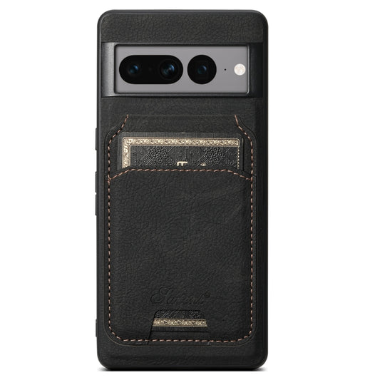 For Google Pixel 7a Suteni H16 Litchi Texture Leather Detachable Wallet Back Phone Case(Black) - Google Cases by Suteni | Online Shopping South Africa | PMC Jewellery | Buy Now Pay Later Mobicred