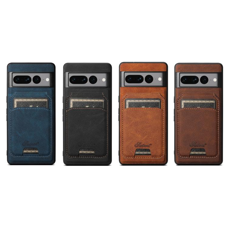 For Google Pixel 7 Suteni H16 Litchi Texture Leather Detachable Wallet Back Phone Case(Khaki) - free shipping - PMC TechLife - Order now!