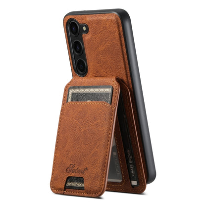 For Samsung Galaxy S24+ 5G Suteni H16 Litchi Texture Leather Detachable Wallet Back Phone Case(Brown) - Galaxy S24+ 5G Cases by Suteni | Online Shopping South Africa | PMC Jewellery | Buy Now Pay Later Mobicred