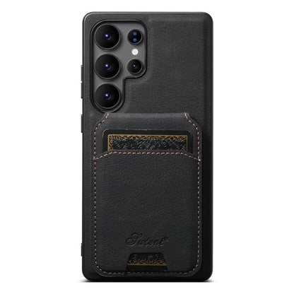 For Samsung Galaxy S25 Ultra 5G Suteni H16 Litchi Texture Leather Detachable Wallet Back Phone Case(Black) - Galaxy S25 Ultra 5G Cases by Suteni | Online Shopping South Africa | PMC Jewellery | Buy Now Pay Later Mobicred