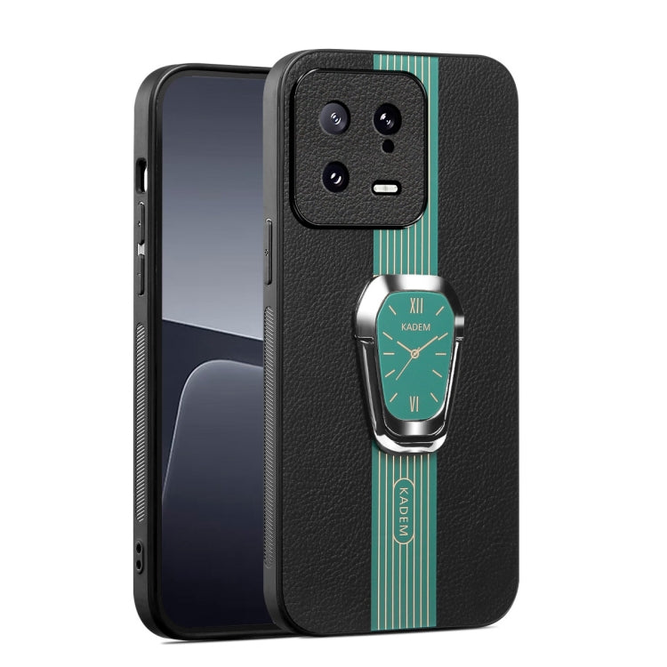 For Xiaomi 13 Magnetic Litchi Leather Back Phone Case with Holder(Green) - free shipping - PMC TechLife - Order now!