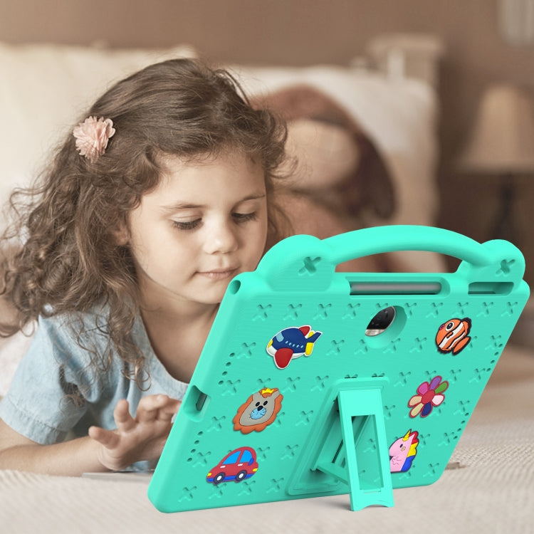 For Honor Pad 9 2023 12.1 Handle Kickstand Children EVA Shockproof Tablet Case(Mint Green) - Honor by PMC TechLife | Online Shopping South Africa | PMC TechLife | Buy Now Pay Later Mobicred
