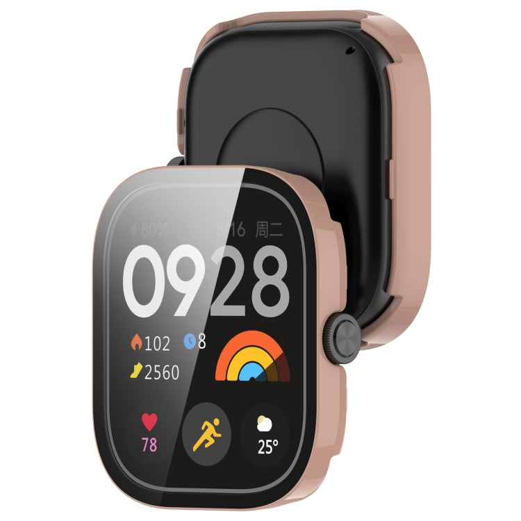 For Redmi Watch 4 Tempered Film Integrated PC Watch Protective Case(Pink) - Watch Cases by PMC TechLife | Online Shopping South Africa | PMC TechLife | Buy Now Pay Later Mobicred
