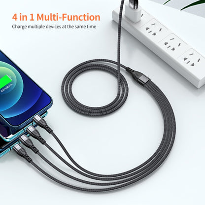 ENKAY 4-in-1 6A USB-A to Type-C / 8 Pin / Micro USB Multifunction Fast Charging Cable, Cable Length:2m(Grey) - Multifunction Cable by ENKAY | Online Shopping South Africa | PMC Jewellery | Buy Now Pay Later Mobicred