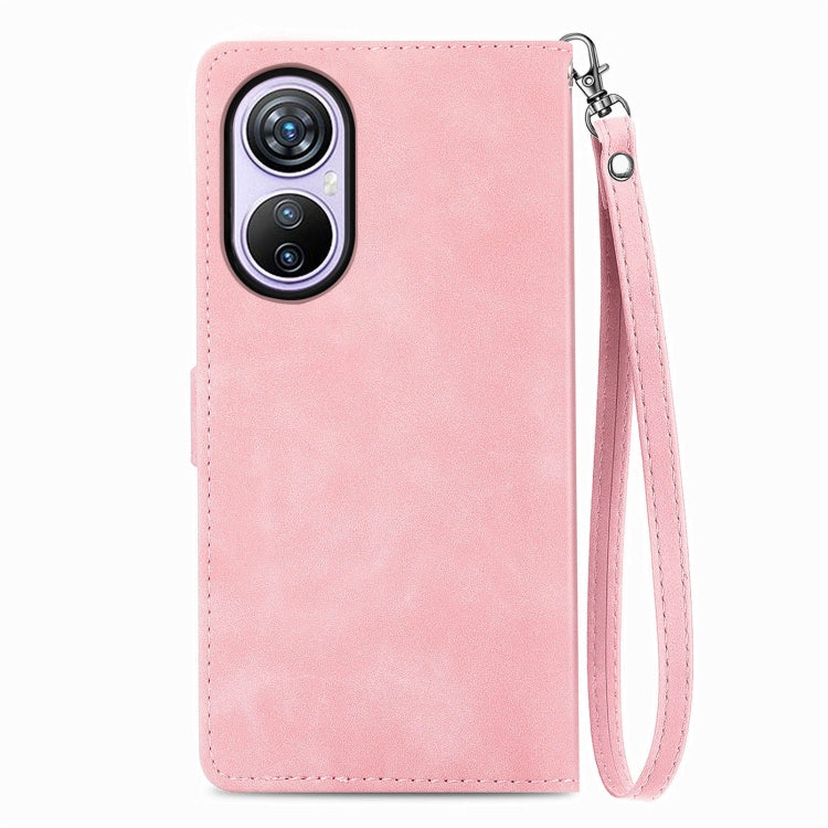 For Blackview A200 Pro Embossed Flower Zipper Leather Phone Case(Pink) - More Brand by PMC TechLife | Online Shopping South Africa | PMC TechLife