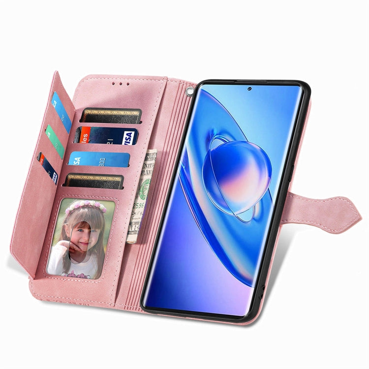 For Blackview A200 Pro Embossed Flower Zipper Leather Phone Case(Pink) - More Brand by PMC TechLife | Online Shopping South Africa | PMC TechLife
