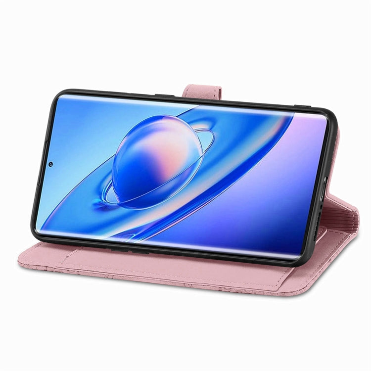 For Blackview A200 Pro Embossed Flower Zipper Leather Phone Case(Pink) - More Brand by PMC TechLife | Online Shopping South Africa | PMC TechLife