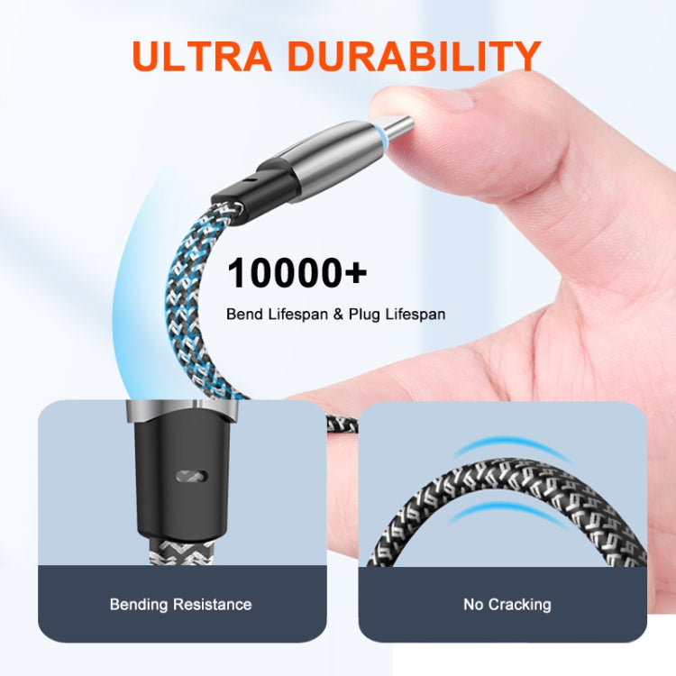 ENKAY PD65W Elbow Type-C to Type-C Fast Charging Data Braid Cable with Indicator Light, Length:2m - USB-C & Type-C Cable by ENKAY | Online Shopping South Africa | PMC TechLife | Buy Now Pay Later Mobicred