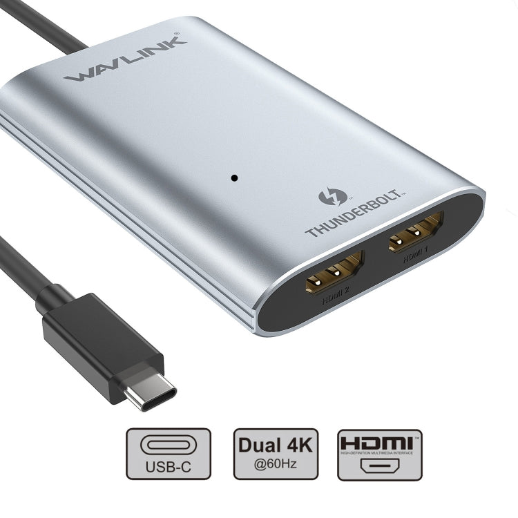 WAVLINK WL-UTA02H Multi-Screen Extender Converter Thunderbolt 3 to Dual HDMI Adapter - Converter by WAVLINK | Online Shopping South Africa | PMC Jewellery | Buy Now Pay Later Mobicred