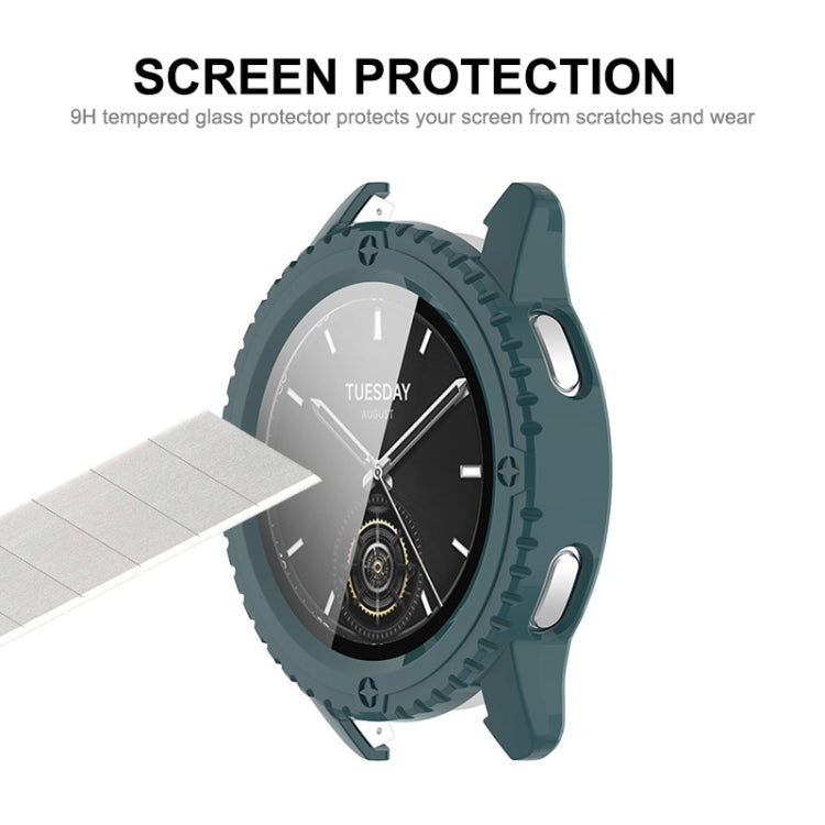 For Xiaomi Watch S3 ENKAY Hat-Prince Full Coverage PC + Tempered Glass Film Integrated Watch Case(Dark Green) - Watch Cases by ENKAY | Online Shopping South Africa | PMC Jewellery | Buy Now Pay Later Mobicred