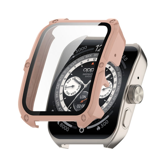 For OPPO Watch 4 Pro ENKAY Hat-Prince Full Coverage PC + Tempered Glass Film Integrated Watch Case(Pink) - Watch Case by ENKAY | Online Shopping South Africa | PMC Jewellery | Buy Now Pay Later Mobicred