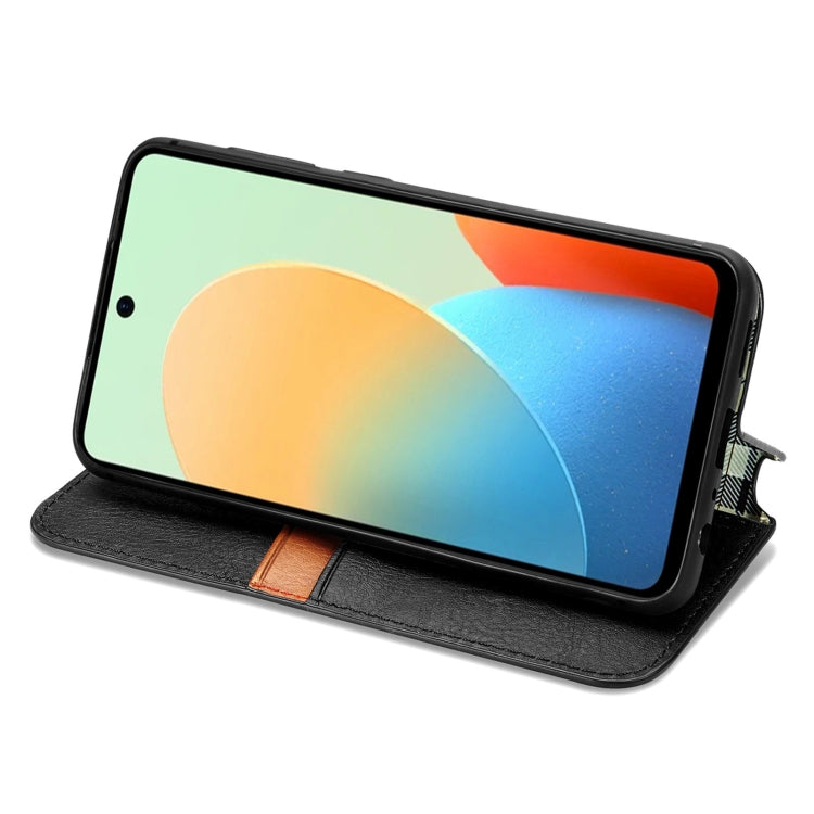 For Tecno Spark Go 2024 Cubic Grid Pressed Magnetic Leather Phone Case(Black) - Tecno Cases by PMC Jewellery | Online Shopping South Africa | PMC Jewellery | Buy Now Pay Later Mobicred