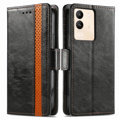 For vivo X100 CaseNeo Splicing Dual Magnetic Buckle Leather Phone Case(Black) - X100 Cases by imak | Online Shopping South Africa | PMC Jewellery | Buy Now Pay Later Mobicred