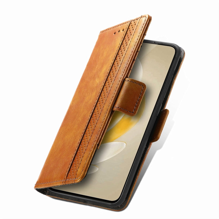 For vivo X100 CaseNeo Splicing Dual Magnetic Buckle Leather Phone Case(Khaki) - X100 Cases by imak | Online Shopping South Africa | PMC Jewellery | Buy Now Pay Later Mobicred