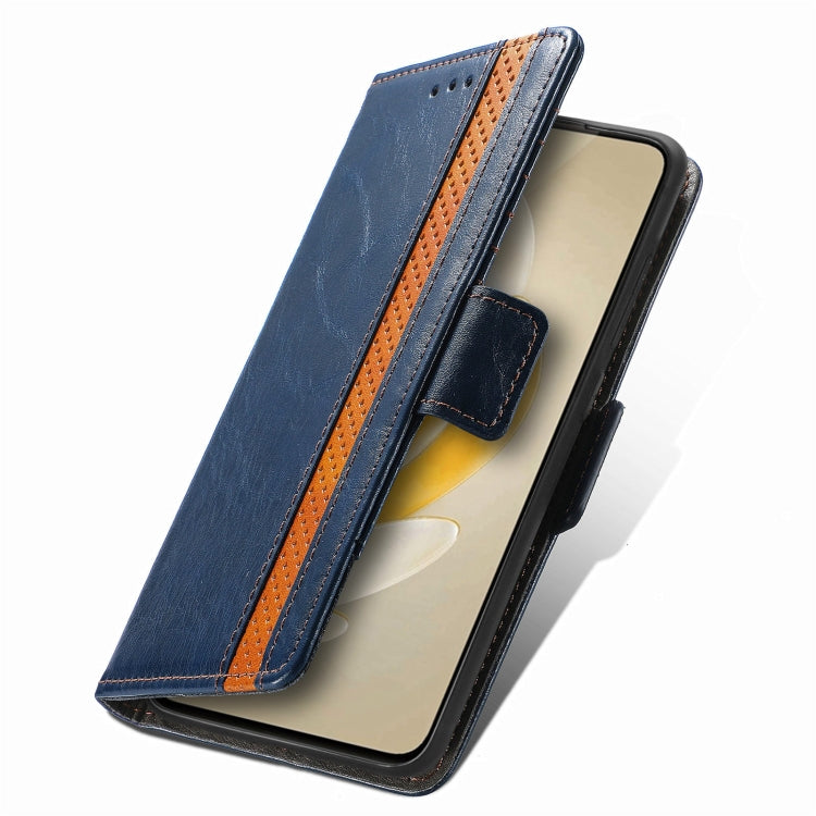 For vivo iQOO 12 5G CaseNeo Splicing Dual Magnetic Buckle Leather Phone Case(Blue) - iQOO 12 Cases by PMC Jewellery | Online Shopping South Africa | PMC Jewellery | Buy Now Pay Later Mobicred