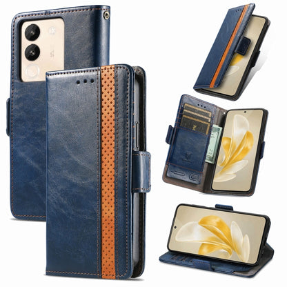 For vivo Y200 / V29E CaseNeo Splicing Dual Magnetic Buckle Leather Phone Case(Blue) - vivo Cases by PMC Jewellery | Online Shopping South Africa | PMC Jewellery | Buy Now Pay Later Mobicred