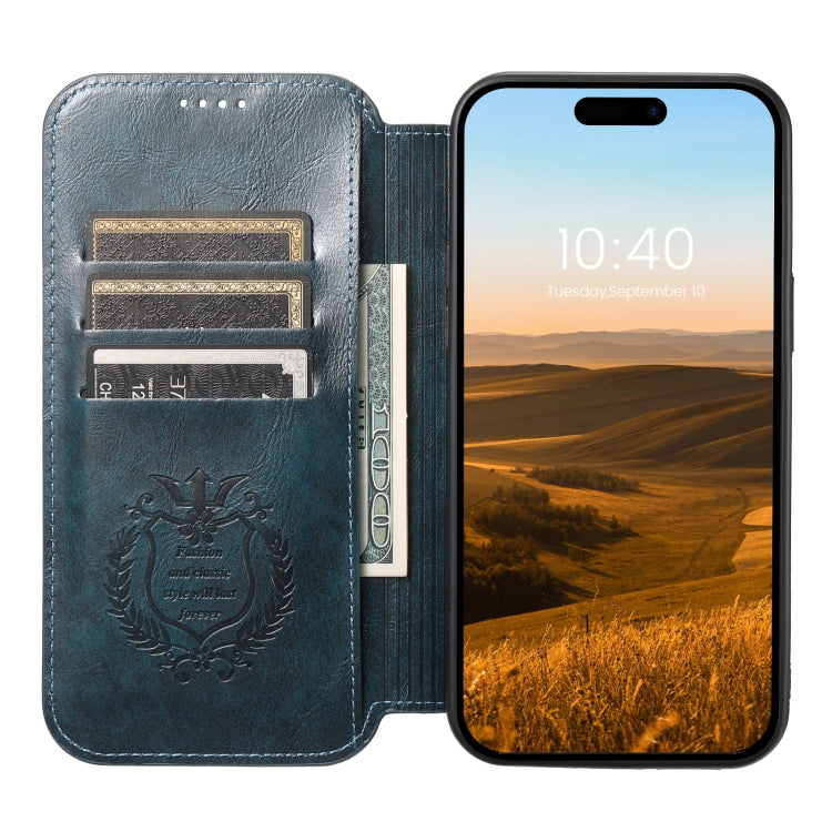 For iPhone 15 Pro Max Suteni J05 Leather Magnetic MagSafe Phone Case(Blue) - iPhone 15 Pro Max Cases by Suteni | Online Shopping South Africa | PMC Jewellery | Buy Now Pay Later Mobicred