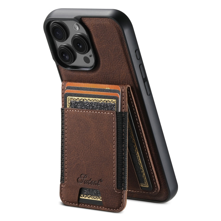 For iPhone 16 Pro Suteni H17 Litchi Texture Leather MagSafe Detachable Wallet Phone Case(Brown) - iPhone 16 Pro Cases by Suteni | Online Shopping South Africa | PMC Jewellery | Buy Now Pay Later Mobicred