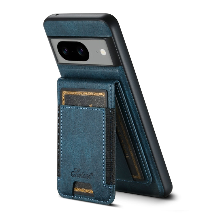 For Google Pixel 7 Pro Suteni H17 Oil Eax Leather Detachable Wallet Phone Case(Blue) - Google Cases by Suteni | Online Shopping South Africa | PMC Jewellery | Buy Now Pay Later Mobicred