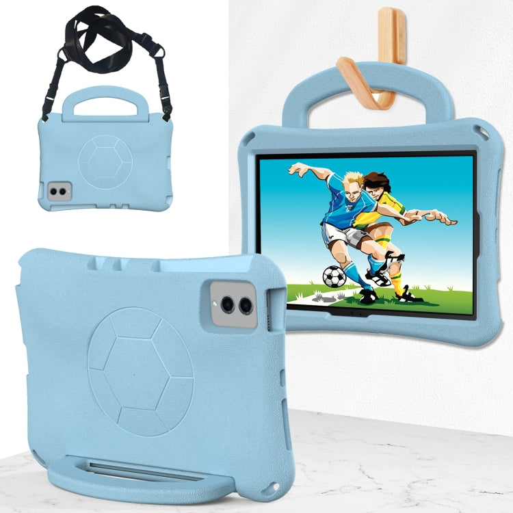 For Samsung Galaxy Tab S9 FE 11 X510 2023 Handle Football Shaped EVA Shockproof Tablet Case(Light Blue) - Galaxy Tab S9 FE by PMC Jewellery | Online Shopping South Africa | PMC Jewellery | Buy Now Pay Later Mobicred