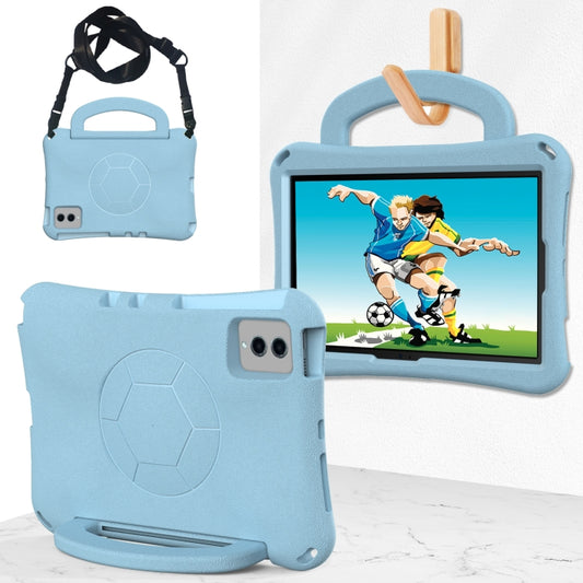 For Samsung Galaxy Tab S9 FE 11 X510 2023 Handle Football Shaped EVA Shockproof Tablet Case(Light Blue) - Galaxy Tab S9 FE by PMC Jewellery | Online Shopping South Africa | PMC Jewellery | Buy Now Pay Later Mobicred