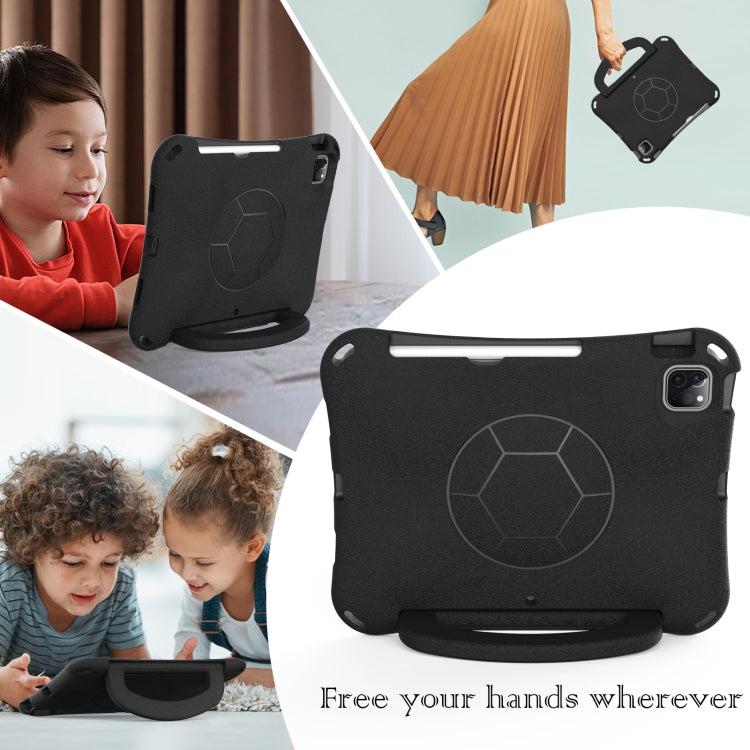 For iPad Pro 11 2024 Handle Football Shaped EVA Shockproof Tablet Case(Black) - iPad Pro 11 2024 Cases by PMC TechLife | Online Shopping South Africa | PMC TechLife | Buy Now Pay Later Mobicred