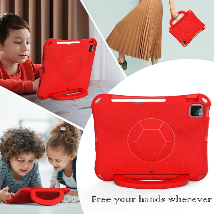 For iPad Pro 11 2024 Handle Football Shaped EVA Shockproof Tablet Case(Red) - iPad Pro 11 2024 Cases by PMC TechLife | Online Shopping South Africa | PMC TechLife | Buy Now Pay Later Mobicred