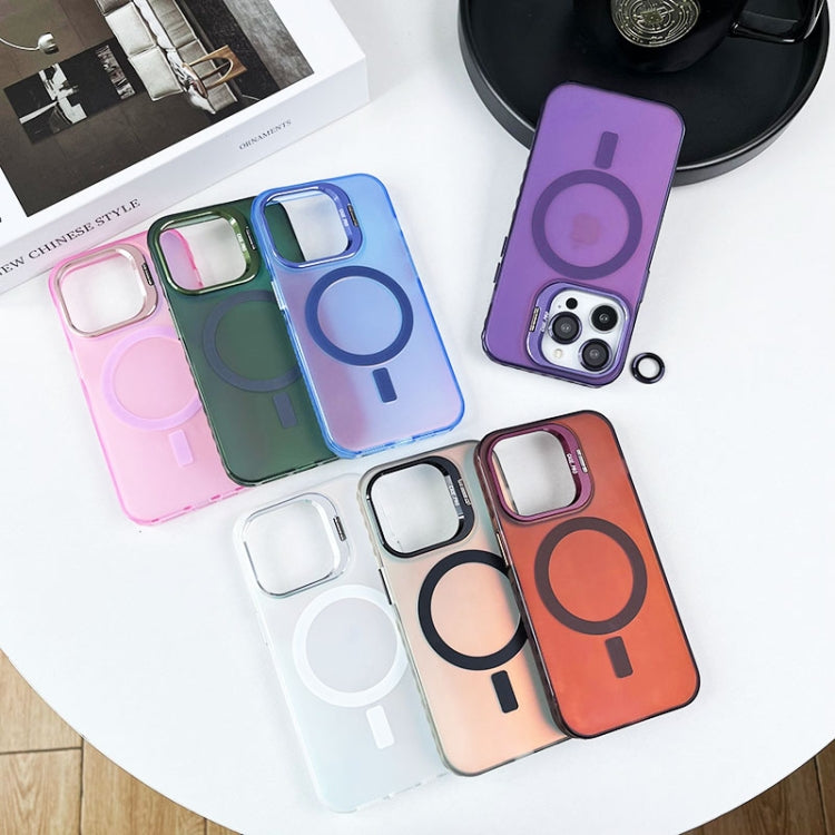 For iPhone 12 Lens Holder MagSafe PC Hybrid TPU Phone Case(White) - iPhone 12 / 12 Pro Cases by PMC TechLife | Online Shopping South Africa | PMC TechLife | Buy Now Pay Later Mobicred