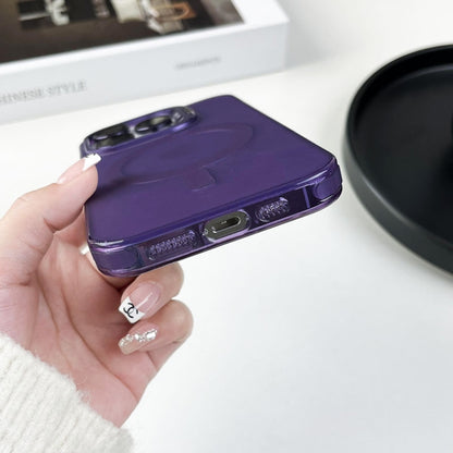 For iPhone 14 Pro Max MagSafe Lens Holder PC Hybrid TPU Phone Case(Purple) - iPhone 14 Pro Max Cases by PMC Jewellery | Online Shopping South Africa | PMC Jewellery