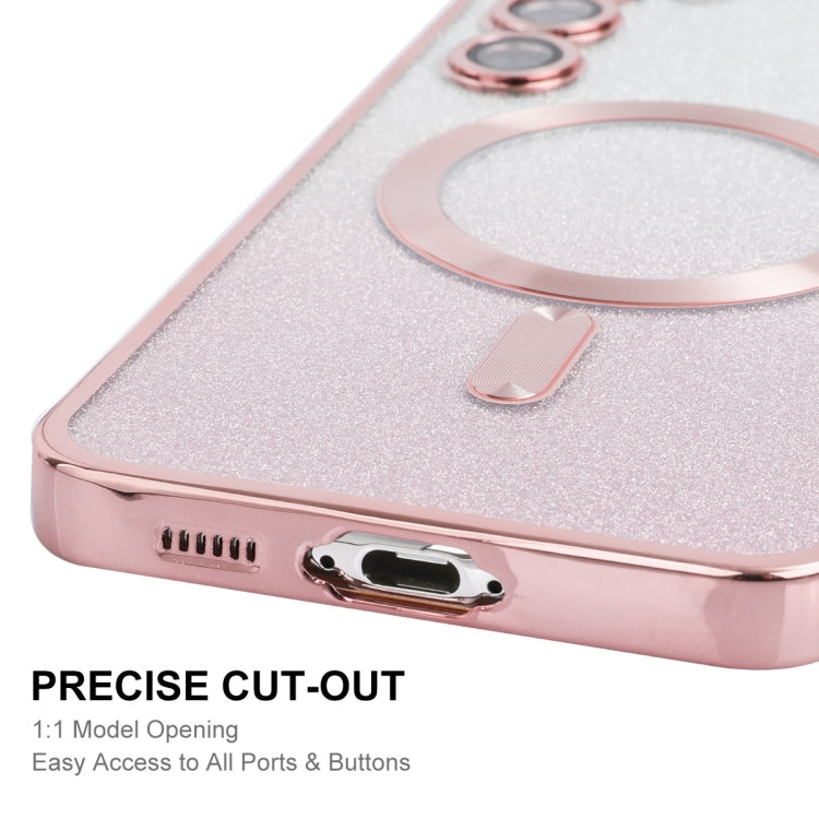 For Samsung Galaxy S25+ 5G ENKAY Hat-Prince Magnetic Glitter Plated TPU Phone Case with Lens Film(Silver) - Galaxy S25+ 5G Cases by ENKAY | Online Shopping South Africa | PMC Jewellery | Buy Now Pay Later Mobicred