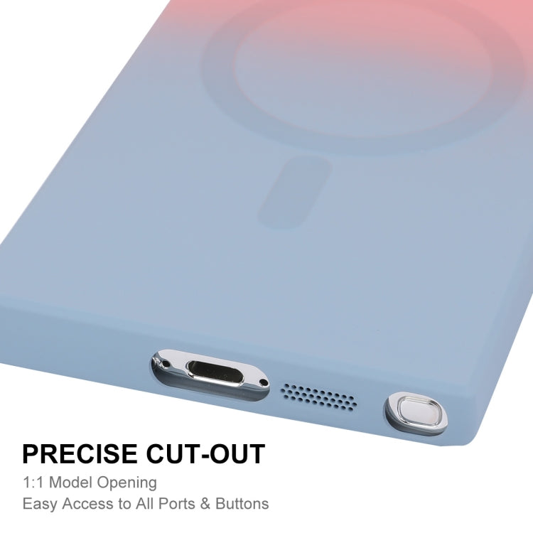 For Samsung Galaxy S25 Ultra 5G ENKAY Hat-Prince MagSafe Rainbow Gradient Silicone Phone Case with Lens Film(Green Blue) - Galaxy S25 Ultra 5G Cases by ENKAY | Online Shopping South Africa | PMC Jewellery | Buy Now Pay Later Mobicred