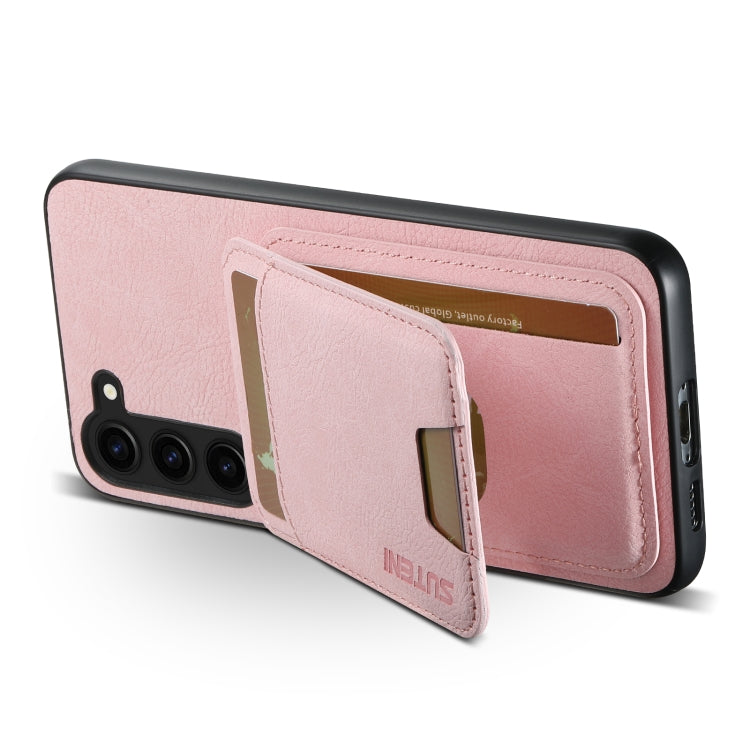 For Samsung Galaxy S24+ 5G Suteni H02 Litchi Leather Card Wallet Stand Back Phone Case(Pink) - Galaxy S24+ 5G Cases by Suteni | Online Shopping South Africa | PMC Jewellery | Buy Now Pay Later Mobicred