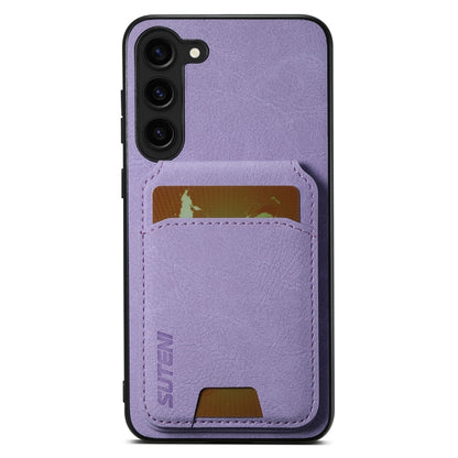 For Samsung Galaxy S24+ 5G Suteni H02 Litchi Leather Card Wallet Stand Back Phone Case(Purple) - Galaxy S24+ 5G Cases by Suteni | Online Shopping South Africa | PMC Jewellery | Buy Now Pay Later Mobicred