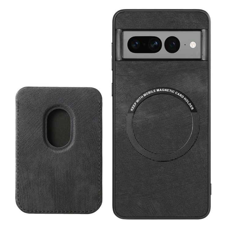 For Google Pixel 7 Pro Retro Leather Card Bag Magnetic Phone Case(Black) - Google Cases by PMC Jewellery | Online Shopping South Africa | PMC Jewellery