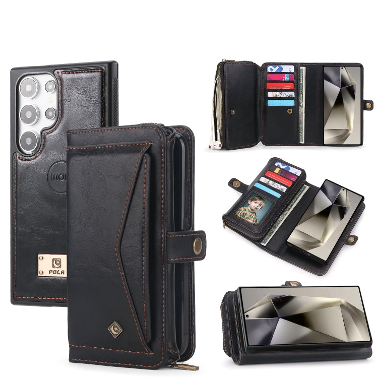 For Samsung Galaxy S24 5G Multi-functional Zipper Wallet Leather Phone Case(Black) - free shipping - PMC Jewellery - Order now!