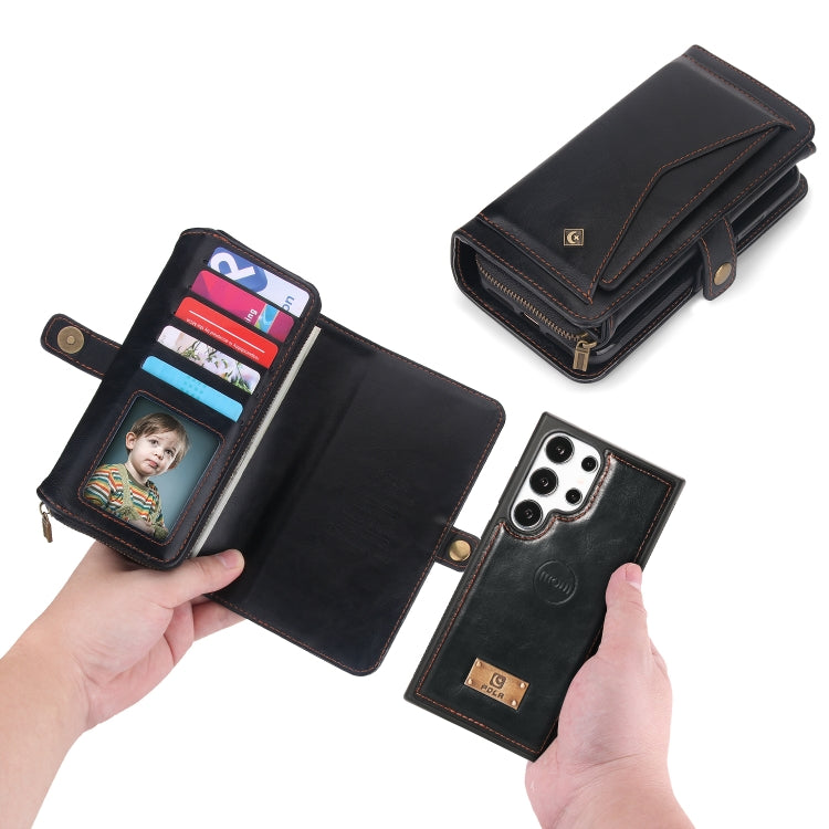For Samsung Galaxy S24 5G Multi-functional Zipper Wallet Leather Phone Case(Black) - free shipping - PMC Jewellery - Order now!