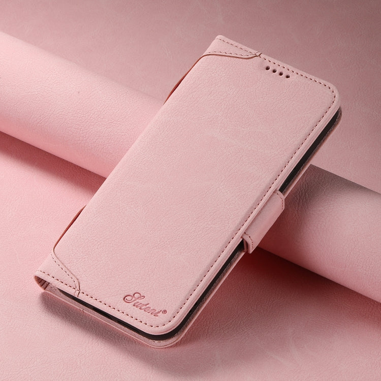 For iPhone 13 Pro SUTENI J07 Multifunctional Horizontal Flip Magsafe Leather Phone Case(Pink) - iPhone 13 Pro Cases by Suteni | Online Shopping South Africa | PMC Jewellery | Buy Now Pay Later Mobicred