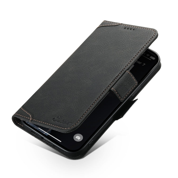 For iPhone 14 Plus SUTENI J07 Multifunctional Horizontal Flip Magsafe Leather Phone Case(Black) - iPhone 14 Plus Cases by Suteni | Online Shopping South Africa | PMC Jewellery | Buy Now Pay Later Mobicred