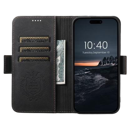 For iPhone 16 Pro SUTENI J07 Multifunctional Horizontal Flip Magsafe Leather Phone Case(Black) - iPhone 16 Pro Cases by Suteni | Online Shopping South Africa | PMC Jewellery | Buy Now Pay Later Mobicred